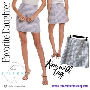 Favorite Daughter The First Wife Mini Skirt NWT size 8 Houndstooth Print Lilac